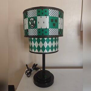 Harry Potter Slytherin Table Lamp Green Gold Shade Hogwarts Dorm Decor Kid Room